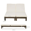 Set 2 Lettini Prendisole in Rattan PE con Cuscino e Schienale 5 Reclinazioni, 196x60x22cm 862-019V00BN