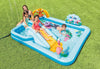 Centro Gioco Gonfiabile Jungle Adventure Intex, Piscina per Bambini con Scivolo, Palme, Fenicottero e Scimmia, Vinile Multicolore, Portata 80kg, 2+ Anni