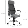 Sedia da Ufficio Ergonomica Girevole, Altezza Regolabile e Dondolamento, Poltrona in Tessuto a Rete 65x67x119-129cm Grigio DF4921-385CGFD4