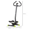 Stepper con Manubrio e Monitor LCD, Pedali Antiscivolo e Struttura in Acciaio e ABS, 55x44x108Acm, Grigio e Verde TG9A90-263GYTG9