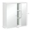 Armadietto Specchiera Bagno 2 Ante con Ripiani Aperti e Mensole Regolabili, 60x20x61cm, Bianco RF8834-547V00WTRF8