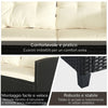 Set Mobili da Giardino 4 Pezzi in Rattan PE e Tavolino, Divano e Poltrone Imbottiti Nero e Beige 124x68x76cm 860-117CW