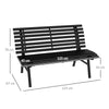 Panchina da Esterno in Alluminio a 2 Posti a Doghe, 123x67x79cm, Nero 84G-206V00BK