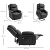 Poltrona Relax Elettrica e Alzapersona Reclinabile fino 160° con Telecomando, in Similpelle - Nero WE4713-092V90BKWE4