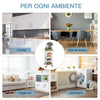 Carrello da Cucina Salvaspazio in Legno Bianco con 4 Ruote 37x37x82cm UH3801-152WTUH3