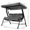 Dondolo da Giardino per 3 Persone con Tettuccio Regolabile e Cuscini, 200x120x170cm, Nero 84A-140BK