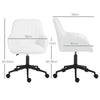 Sedia da Ufficio in Tessuto con Altezza Regolabile, Seduta Girevole e Ruote, Bianco HU8921-713V00WTHU8
