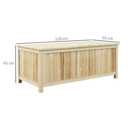 Panca Contenitore da Giardino da 172L in Legno di Abete, 120x55x45cm, Colore Legno 84G-185V00ND