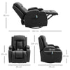 Poltrona Relax Reclinabile fino 150° in Finta Pelle con 8 Punti Massaggio e Riscaldamento, Nero WS7700-050V92BKWS7