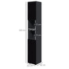 Colonna Bagno in Truciolato con 2 Ripiani Aperti e 2 Armadietti a 2 Livelli, 30x30x183 cm, Nero e Grigio RF8834-628V80BKRF8