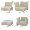 Salotto da Giardino 7 Pezzi Modulabile in Rattan PE con Cuscini, Beige 860-253V00BG
