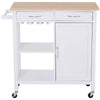 Carrello da Cucina Classico con Cassetti e Ruote in Legno Salvaspazio 89x40x84cm MN7801-069MN7