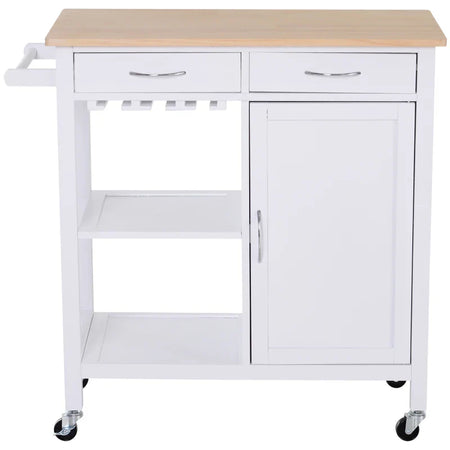Carrello da Cucina Classico con Cassetti e Ruote in Legno Salvaspazio 89x40x84cm MN7801-069MN7