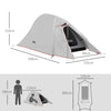 Tenda da Campeggio con Borsa da Trasporto, in Poliestere e Alluminio, 300x135x110 cm, Grigio Chiaro RJ4A20-424V00LGRJ4