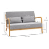 Divano 2/3 Posti imbottito Tessuto Effetto Velluto 122x71x76 Grigio YT2839-597V00GYRE2 , soggiorno salotto angolare ad angolo nero bianco marrone beige basso contenitore clic clac design moderno letto divani sala studio ufficio grande