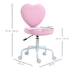 Sedia per Scrivania a Forma di Cuore con 5 Rotelle e Altezza Regolabile in Tessuto Rosa, 40x50x79-89cm JH5833-942JH5