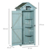 Casetta da Giardino Porta Attrezzi in Legno con 3 Ripiani, 77x54.2x179cm, Blu ZX4845-209V01BUZX4