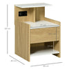 Comodino moderno con 2 Prese, 2 porte USB e Cassetto in truciolato, 40x40x60cm, Color Legno KL2831-668V90NDKL2