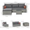 Mobili da Giardino Set 3 Pezzi in Rattan PE con 2 Divani e Tavolino da Caffè, Grigio 860-175GY