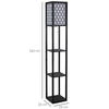 Lampada da Terra Moderna con Libreria 3 Livelli Nero 26 x 26 x 160 cm MK8833-622MK8