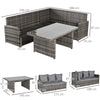 Salotto da Giardino Set 3 Pz con 2 Divani da Esterno e 1 Tavolo da Giardino in Rattan Sintetico Grigio 860-123
