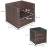 Set Mobili da Giardino Rattan PE da 3 Pezzi, 2 Poltrone da Esterno, Tavolino e Cuscini, Marrone 860-073BN