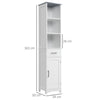 Armadietto Bagno con Scaffale a 3 Livelli, 1 Cassetto e 1 Mobiletto, 34x30x163cm AZ7834-364LGAZ7