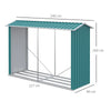 Legnaia con Struttura in Acciaio Galvanizzato e Base rialzata, 240x 86x160cm, Verde ZB5845-835V00GNZB5