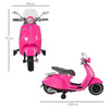 Moto Elettrica per Bambini con Licenza Ufficiale Vespa, 2 Rotelle, Luci e Suoni, 108x49x75 cm, Rosa JN9370-115PKJN9