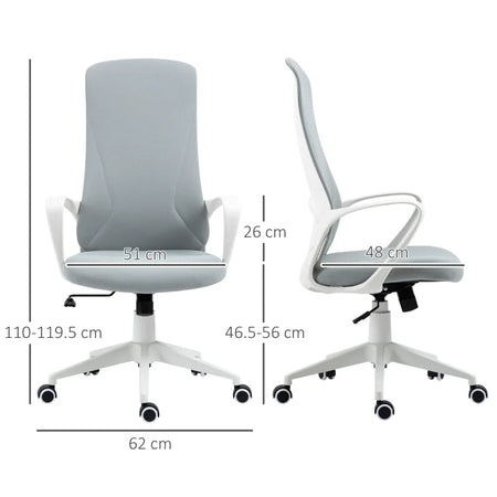 Sedia da Ufficio Ergonomica con Altezza Regolabile e Funzione di Inclinazione, 62x56x110-119.5 cm TR9921-637V00LGTR9