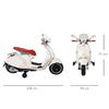 Moto Elettrica per Bambini con Licenza Ufficiale Vespa, 2 Rotelle, Luci e Suoni, 108x49x75 cm, Bianca HN7370-115WTHN7