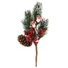 Ramo di Pino Pick, color rosso, decorazione per interno ed esterno da 22 cm