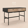 Scrivania da Ufficio Moderna con 2 Cassetti, in Acciaio e MDF, 106x50x77 cm, Nero e Rovere XB3836-563V00BKXB3
