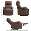 Poltrona Relax Manuale con Schienale Reclinabile 145° e Poggiapiedi in Pelle PU Marrone, 76x91x106cm YT6833-840YT6