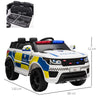 Macchina Elettrica per Bambini della Polizia, Batteria 12V e Telecomando, Sirena Luci Attacco USB per Musica, 110x68x52cm, Bianco LM2370-187V90LM2