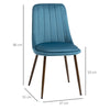 Sedie da Cucina Imbottite, Set 4 Pezzi in Poliestere e Acciaio, 47x55x86 cm, Blu DR6835-922V00DBDR6