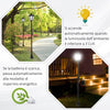 Lampione da Esterni con 6 Luci Led e Pannelli Solari Impermeabile Accensione Automatica Durata 6 Ore Altezza 177cm  XC3B30-006XC3