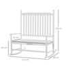 Sedia a Dondolo 2 Posti in Legno con Schienale Alto e Braccioli, 117x85x120 cm, Bianco 84A-149