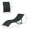 Set 2 Sdraio da Giardino Pieghevoli, Lettino Prendisole in Alluminio e Textilene, 61x165x63cm 84B-540