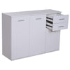 credenza bianca madia mobile tv bianco Armadietto da Ufficio studio 3 Armadietti 2 Cassetti Legno 106x35x76cm buffet comò cucina soggiorno F837-003A