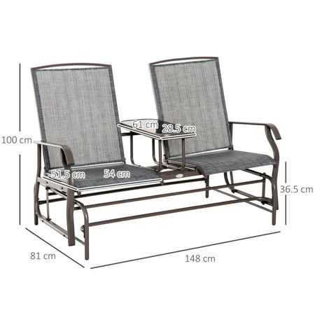 Dondolo da Giardino a Due Posti con Tavolino 81 × 147 × 100cm 84A-011