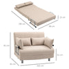 Divano Letto 2 Posti 3 in 1 Convertibile in Poltrona Reclinabile con Schienale Regolabile e 4 Cuscini Imbottiti, 102x82x81 cm, Beige DY2833-079D22