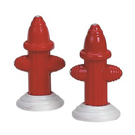 Accessori per villaggio di Natale con idranti, panchine, casella postale e bancarella, set da 4 pezzi