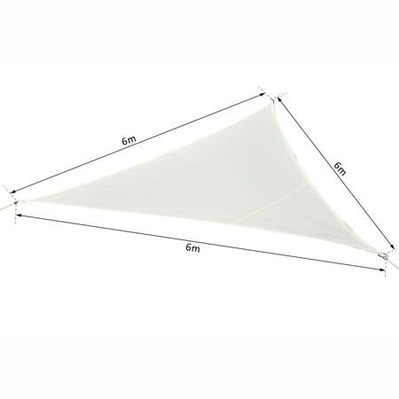 Tenda a vela Tendone parasole triangolare in poliestere (colore: bianco, dimensione: 6x6x6m) RF501-0641RF5