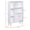 Mobiletto Libreria con Piedini in Legno di Pino Bianco 80x23.5x123cm AS9836-114WTAS9