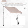 Tenda da Sole 2x1.5 m per Esterno a Rullo con Manovella e Angolazione Regolabile, Beige WD6840-182CWWD6