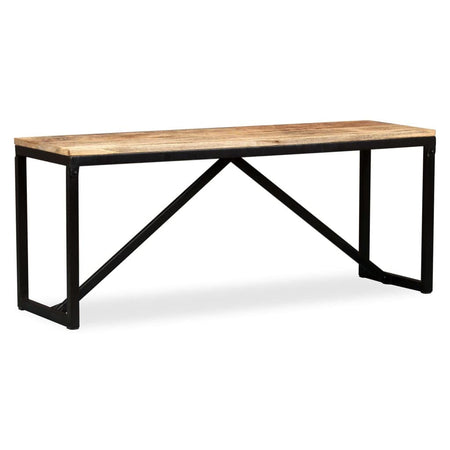 Panca in Legno Massello di Mango 110x35x45 cm con Gambe in Acciaio - Stile Industriale Robusto e Duraturo - Generico