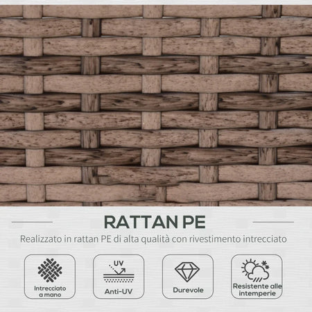 Salotto da Giardino in Rattan da 7 Pezzi con Tavolino e Divano Modulabile con Cuscini, Grigio 860-020V03
