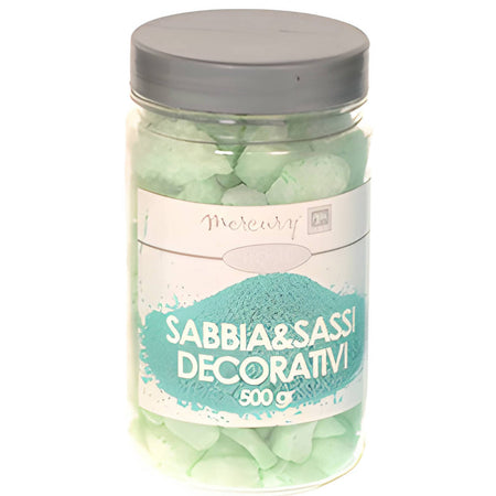 Sabbia e sassi colorati, ciottoli per interno ed esterno, confezione in barattolo da 500 gr