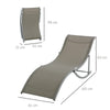 Set 2 Sdraio da Giardino Pieghevoli, Lettino Prendisole in Alluminio e Textilene, 61x165x63cm 84B-540GY